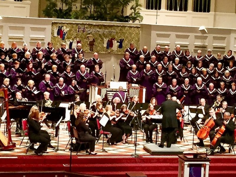 Photo of Masterworks Concert with chancel choir and orchestra.