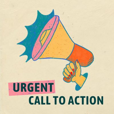 Pink Blue Yellow Megaphone Urgent Call To Action Instagram Post