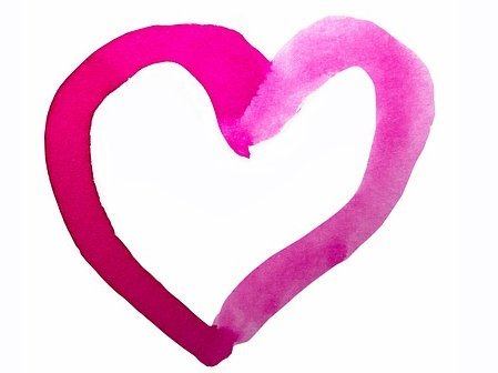 Handrawn heart in pink.