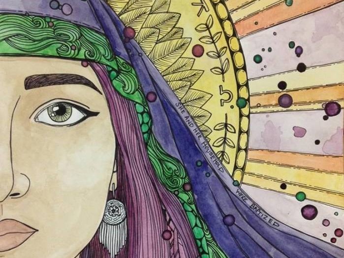 Painting by Sara Beth Baca depicting Lydia of Thyatira.