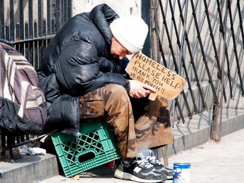 Homeless person on the street