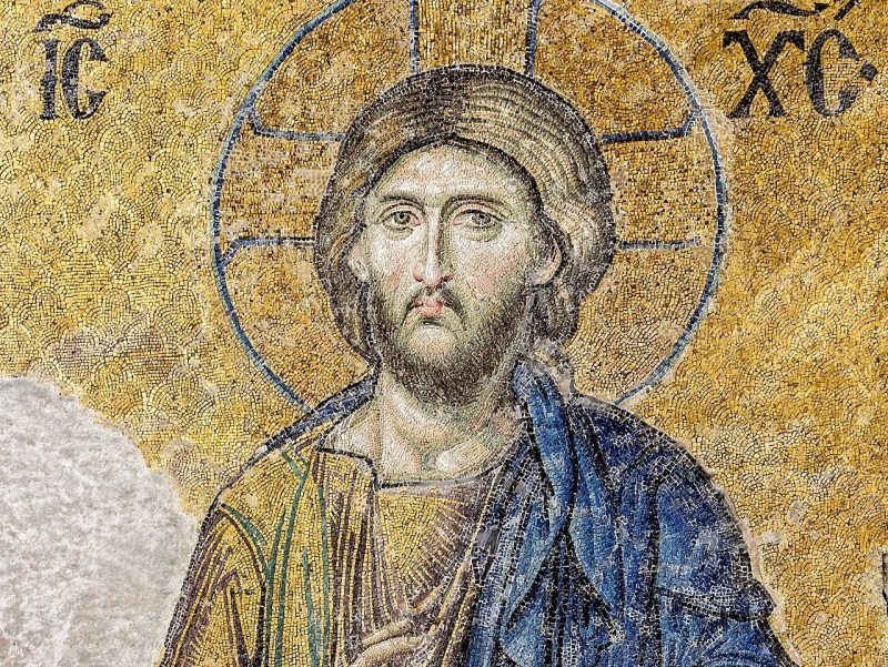 Byzantine mosaic of Christ.